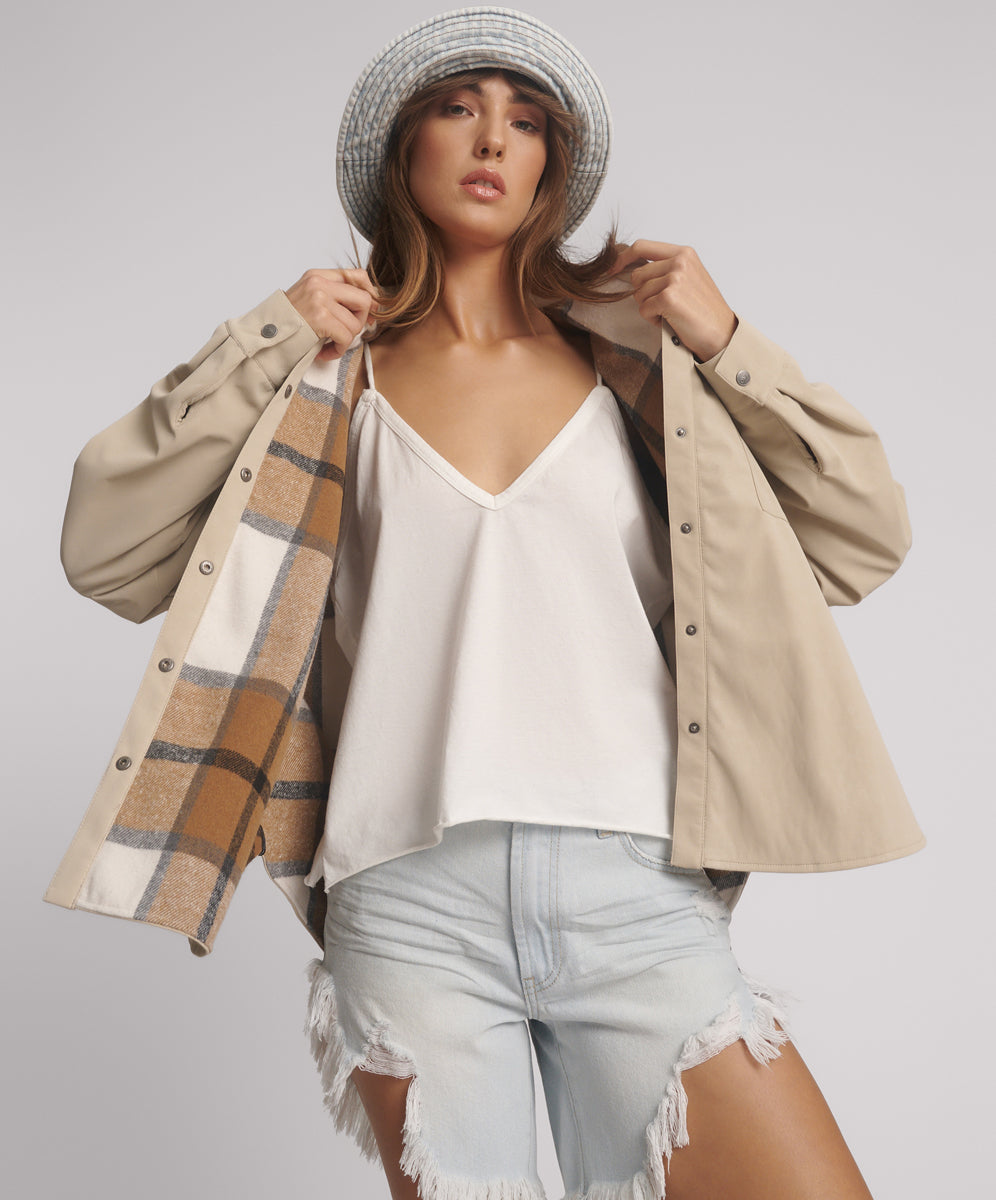Full Price Studded Heart Faux Leather Daria Jacket - Stone