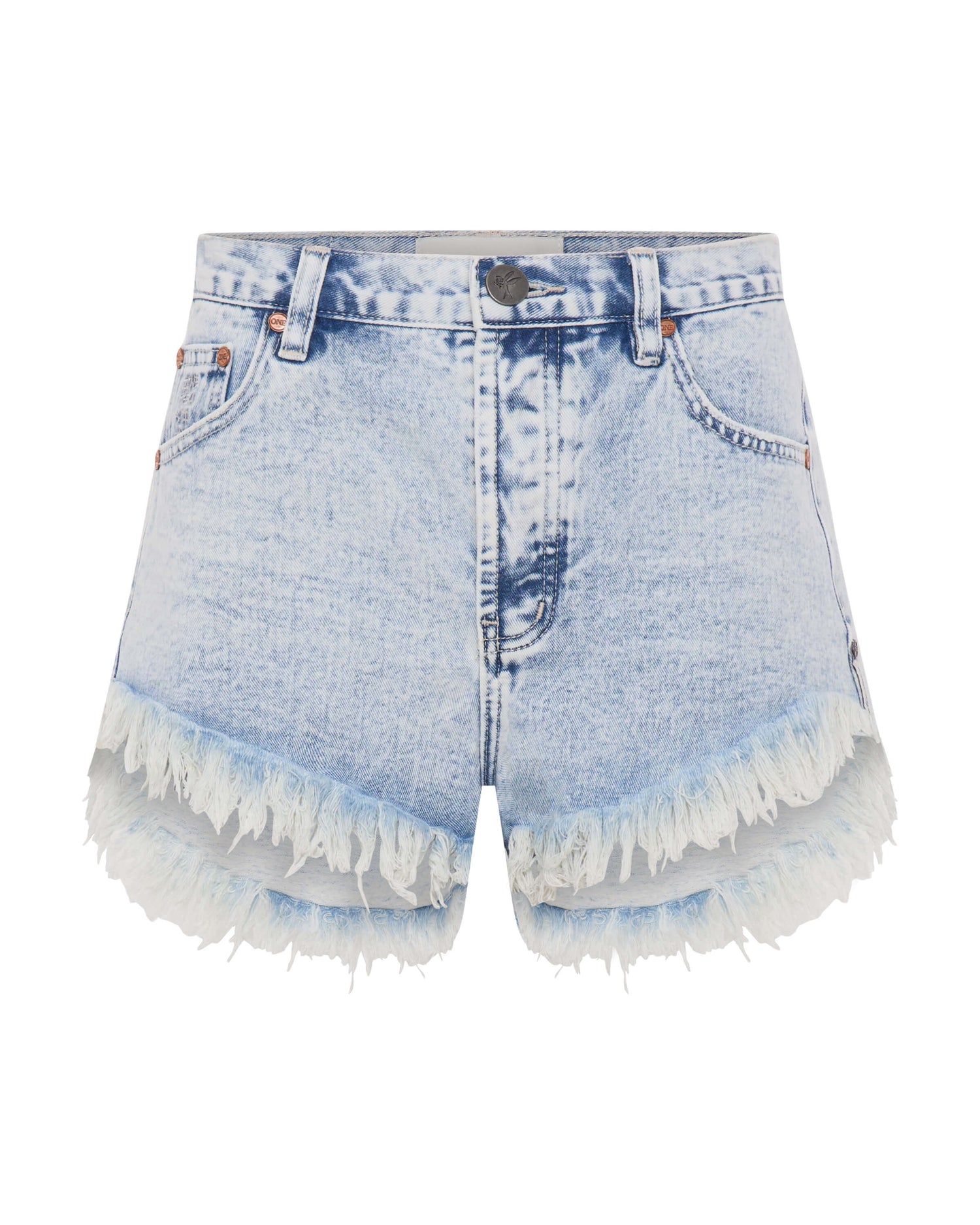 Dirty Blue Denim Outlaws Low Waist Mid Length Denim Shorts - Bahama Blue