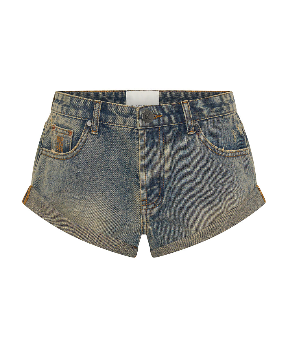 Women's Short Length Denim Shorts Bandits Low Waist Denim Shorts - Old Blue