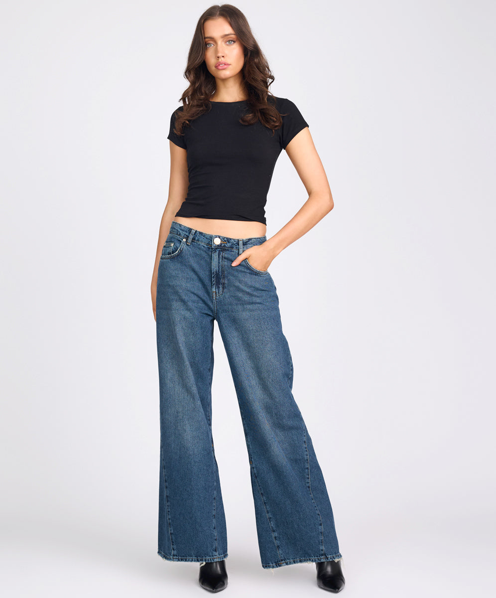 Women's Flare & Bootcut Jeans Cruisers Mid Waist Bootcut Flare Denim Jeans - Colorado Blue