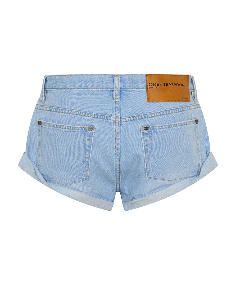 Dirty Blue Denim Bandits Low Waist Denim Shorts - Best Blue