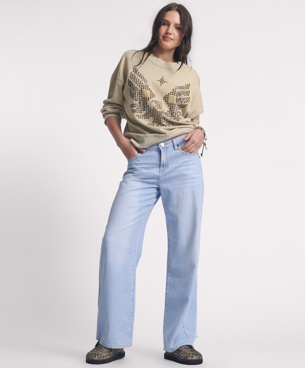 Jacksons Jeans Jackson Mid Waist Wide Leg Denim Jeans - Best Blue