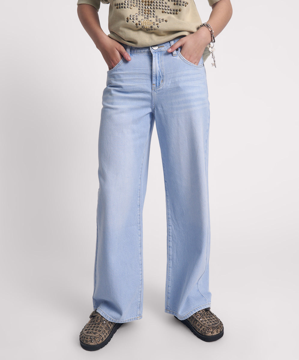 Jacksons Jeans Jackson Mid Waist Wide Leg Denim Jeans - Best Blue