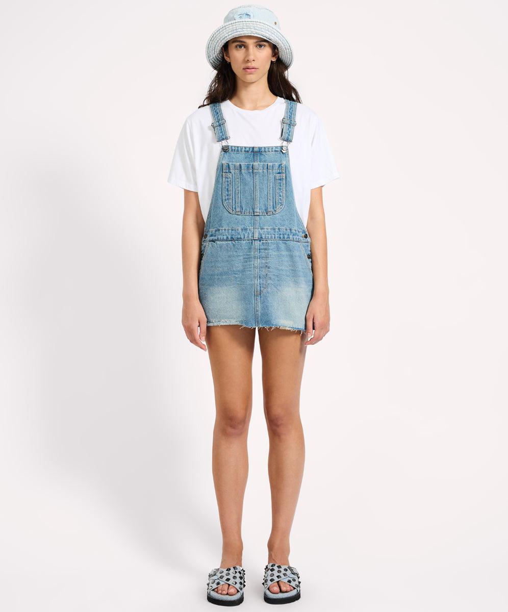 Dirty Blue Denim Sloan Mini Pini Denim Dress - Bolt Blue