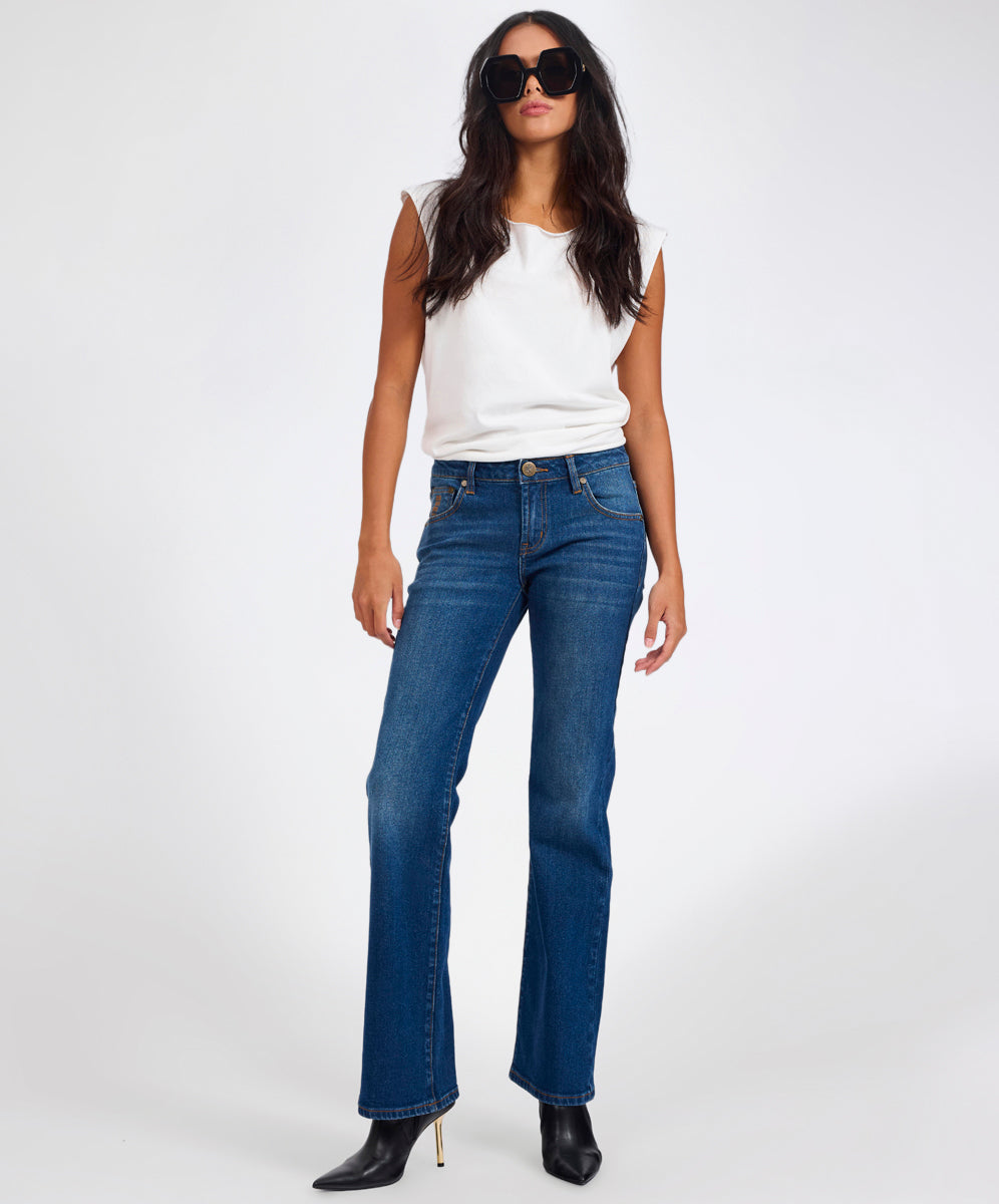 Women's Denim Alice Low Waist Bootcut Denim Jeans - Indigo Blue