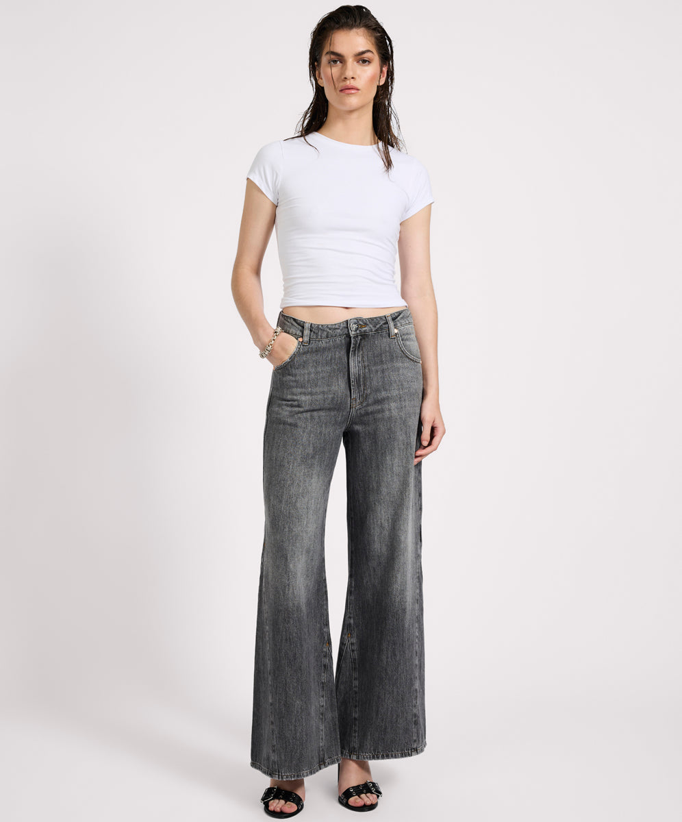Women's Flare & Bootcut Jeans Cruisers Mid Waist Bootcut Flare Denim Jeans - Charcoal Grey