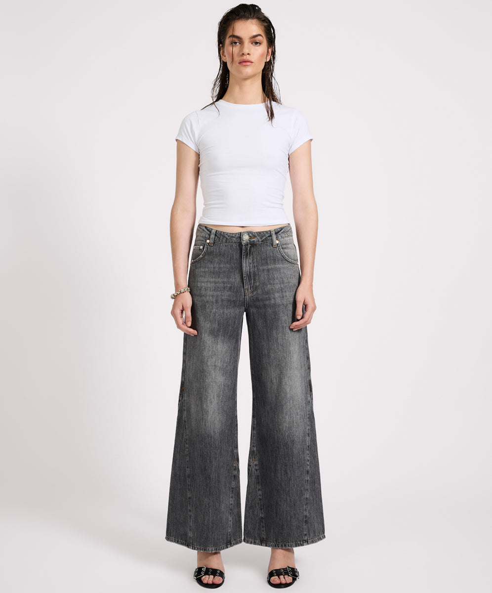 Women's Flare & Bootcut Jeans Cruisers Mid Waist Bootcut Flare Denim Jeans - Charcoal Grey