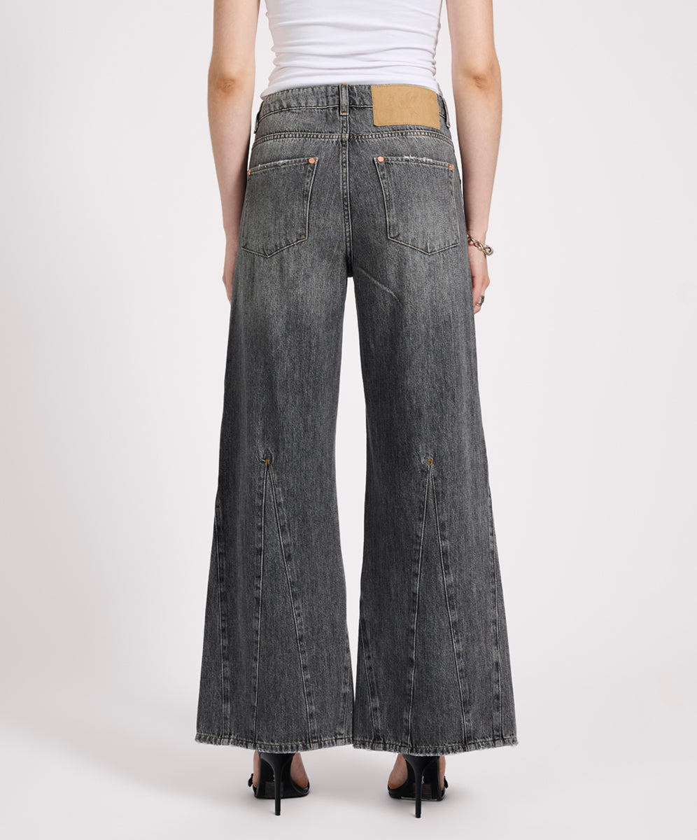 Women's Flare & Bootcut Jeans Cruisers Mid Waist Bootcut Flare Denim Jeans - Charcoal Grey