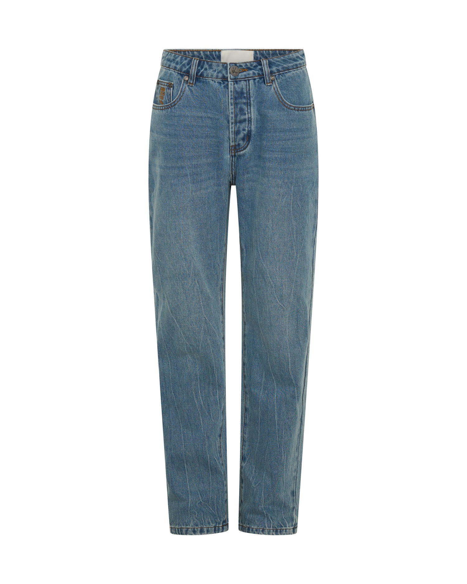 Austins Mid Waist Relaxed Straight Leg Jeans - Blue Crush