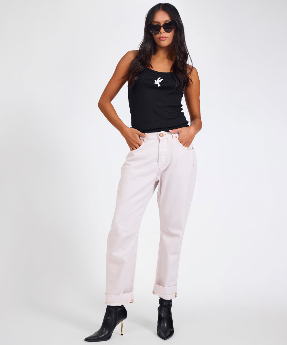 Bandits Low Waist Boyfriend Denim Jeans - Pink Tint