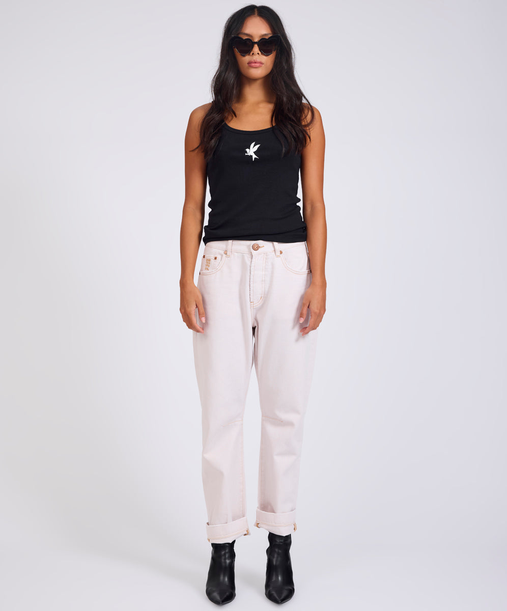 Bandits Low Waist Boyfriend Denim Jeans - Pink Tint