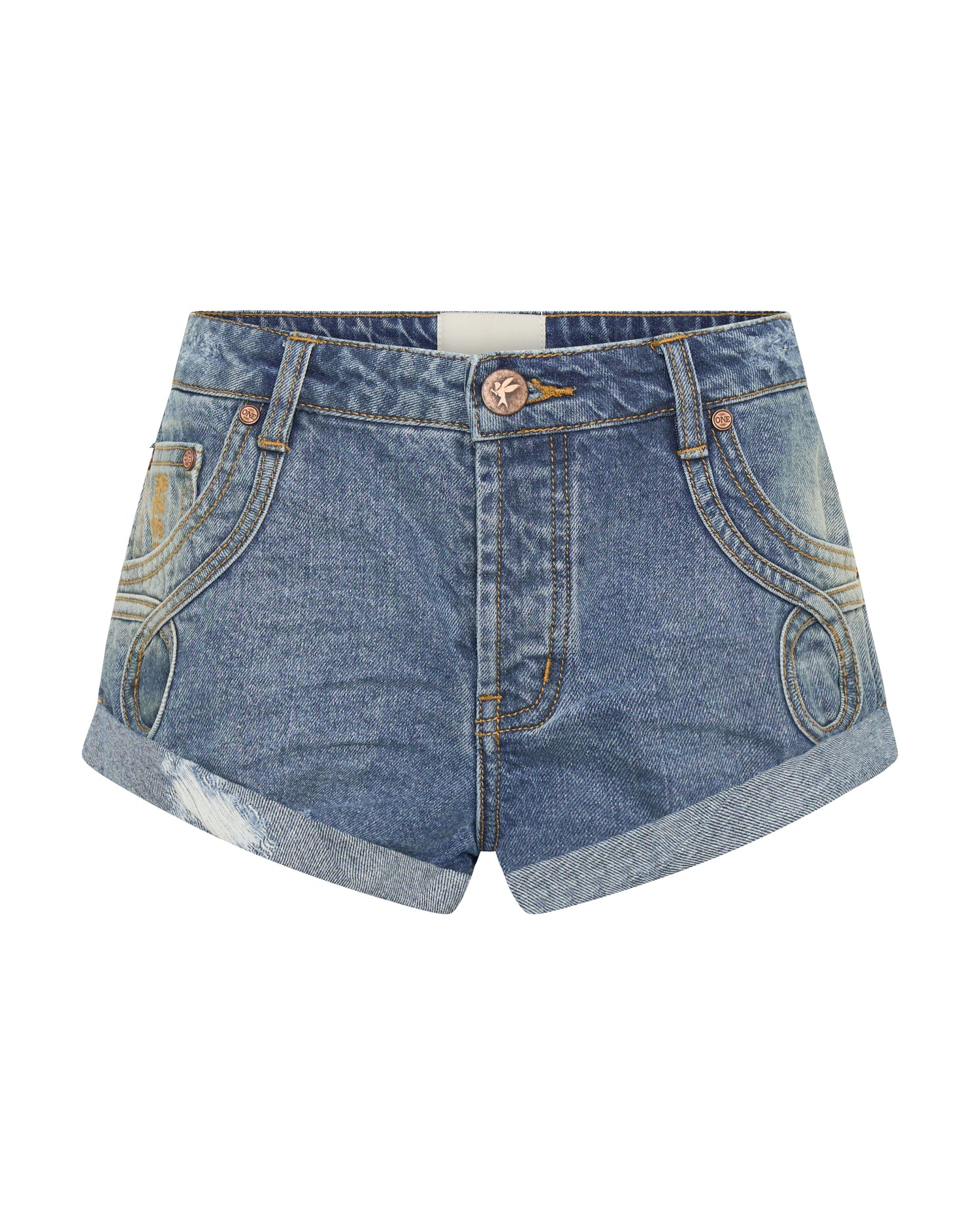 Bandits Low Waist Denim Shorts - Hoodlum Blue