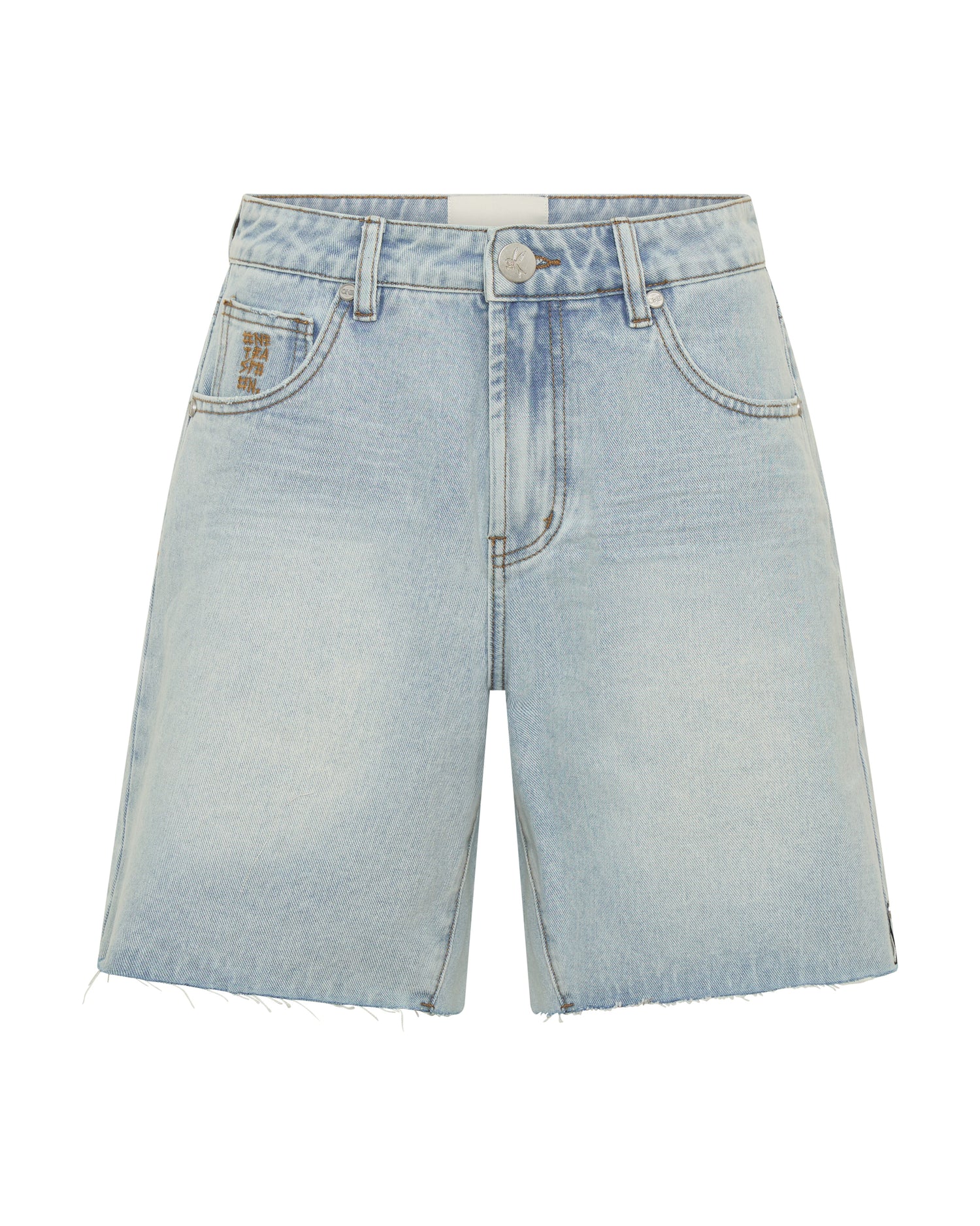 Jacksons Mid Waist Wide Leg Denim Shorts - Blue Latte