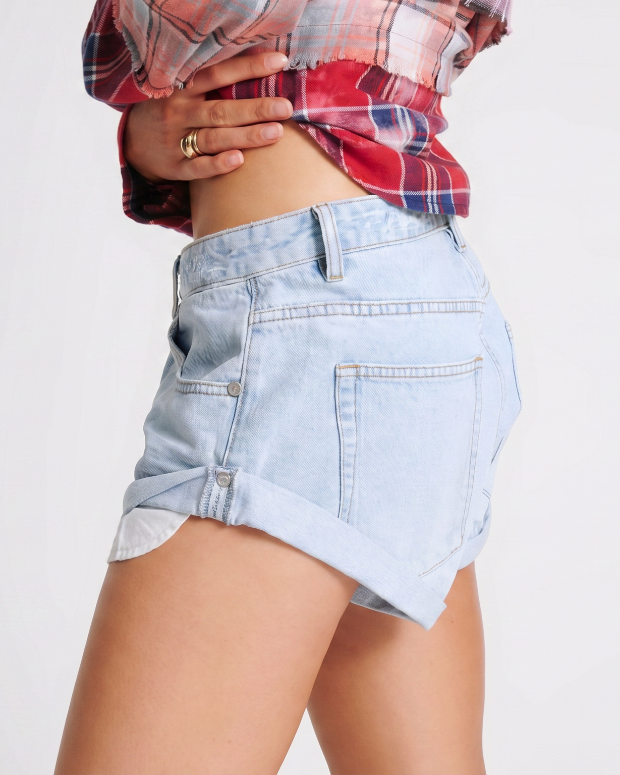 Bandits Low Waist Denim Shorts - Blue Latte