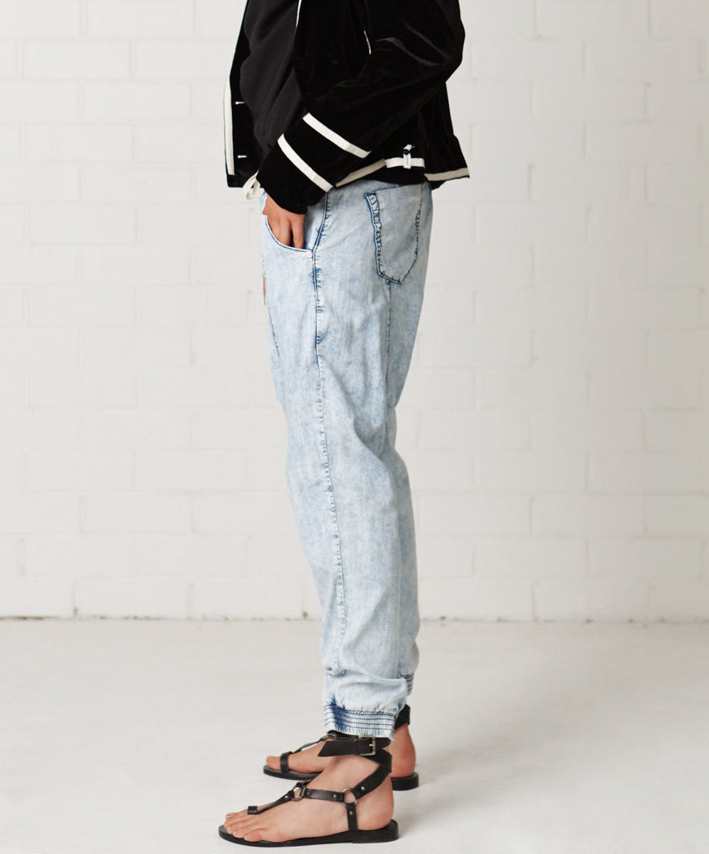 Products Luxe Harem Denim Shorts - Classic Chambray