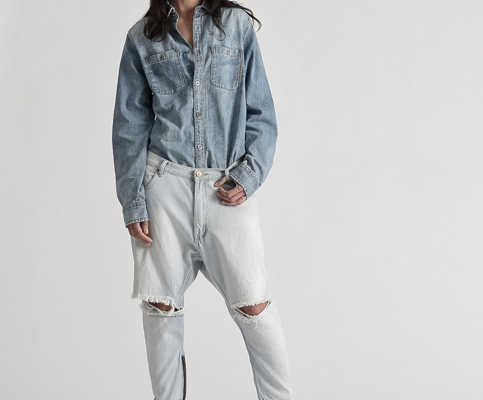 Kingpins Low Waist Cropped Boyfriend Denim Jeans - Brando
