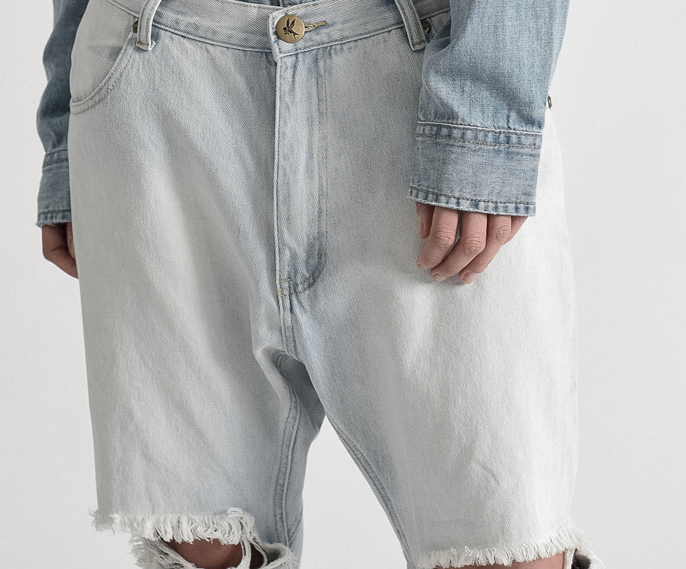 Kingpins Low Waist Cropped Boyfriend Denim Jeans - Brando