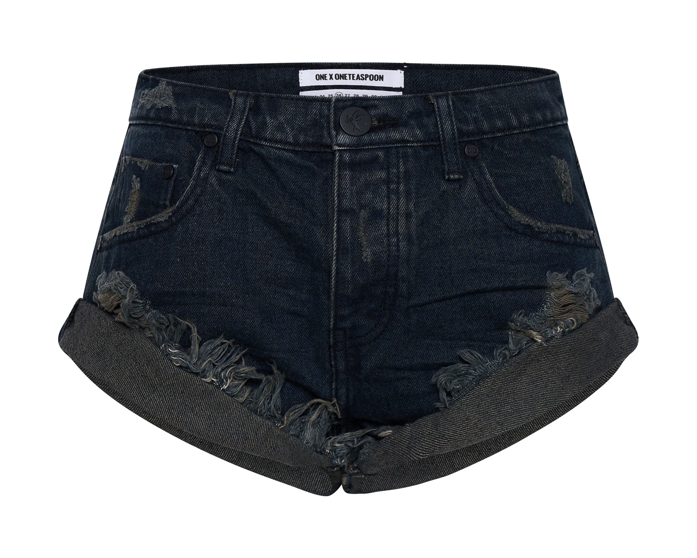 Bandits Low Waist Denim Shorts - Archived Fox Black