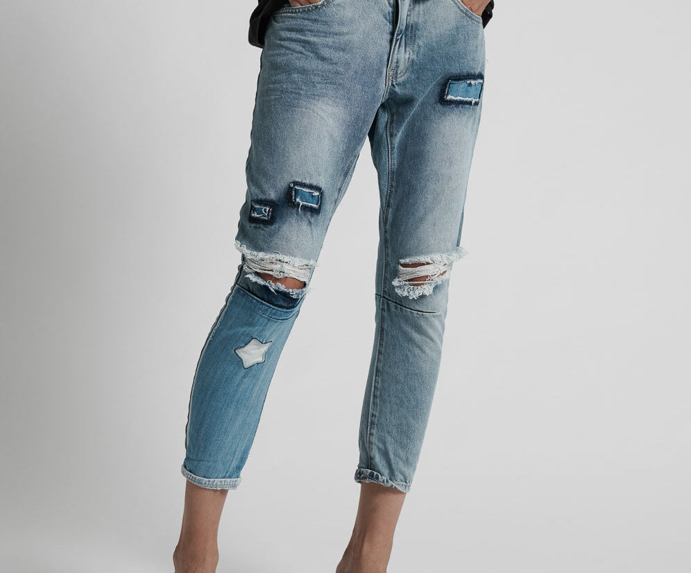 Saints Low Waist Boyfriend Denim Jeans - St Marine