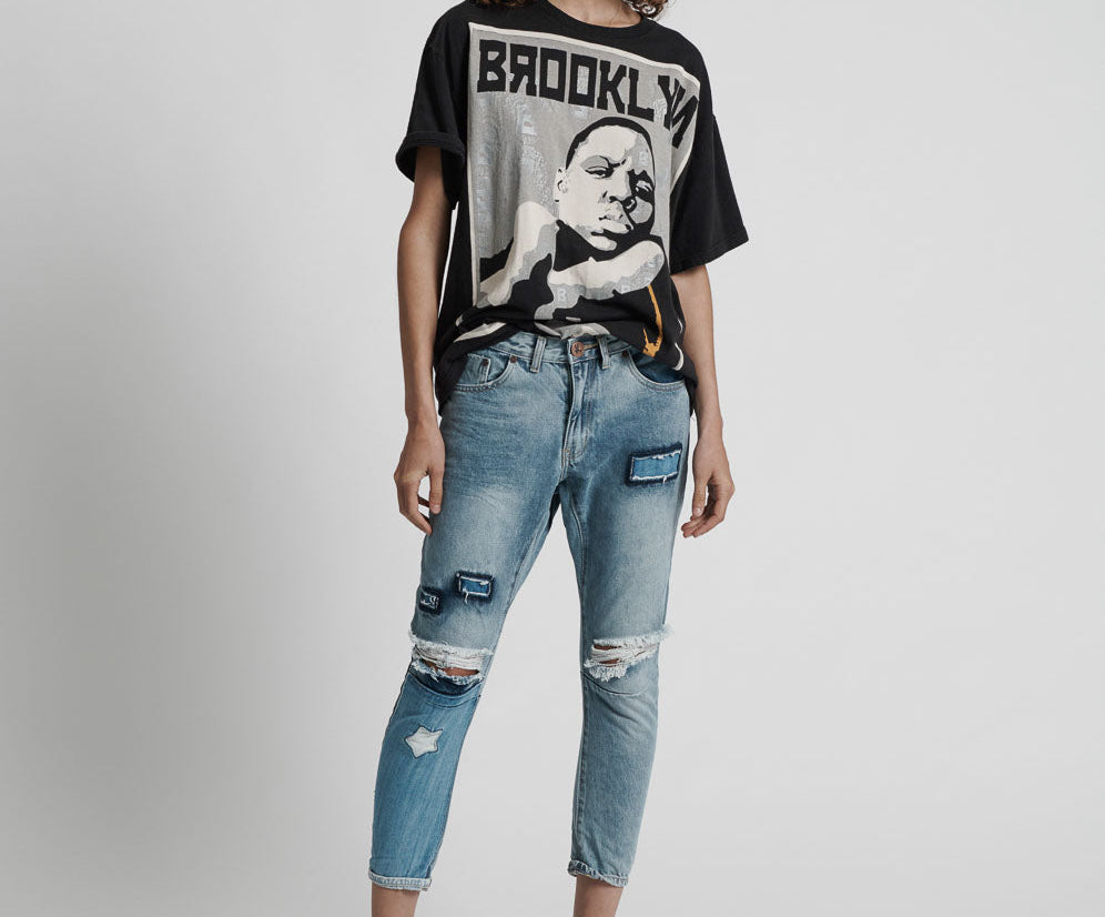 Saints Low Waist Boyfriend Denim Jeans - St Marine