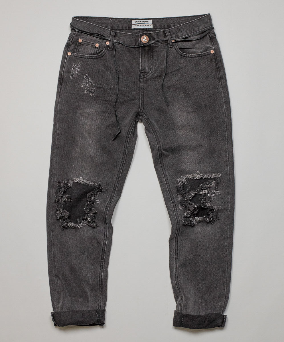 Products Awesome Baggies Low Waist Straight Leg Denim Jeans - Basalt Black