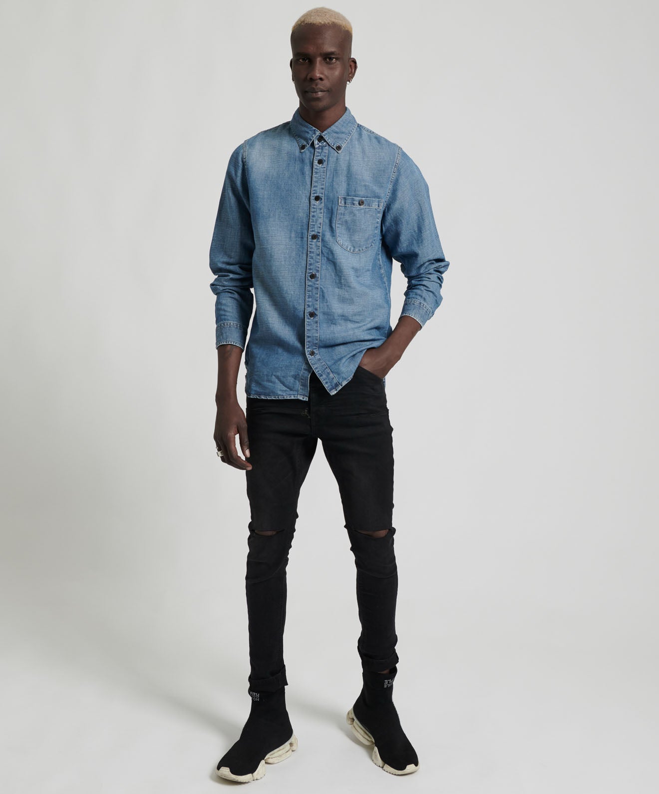 Products HOMME LIBERTY SHIRT BLUE