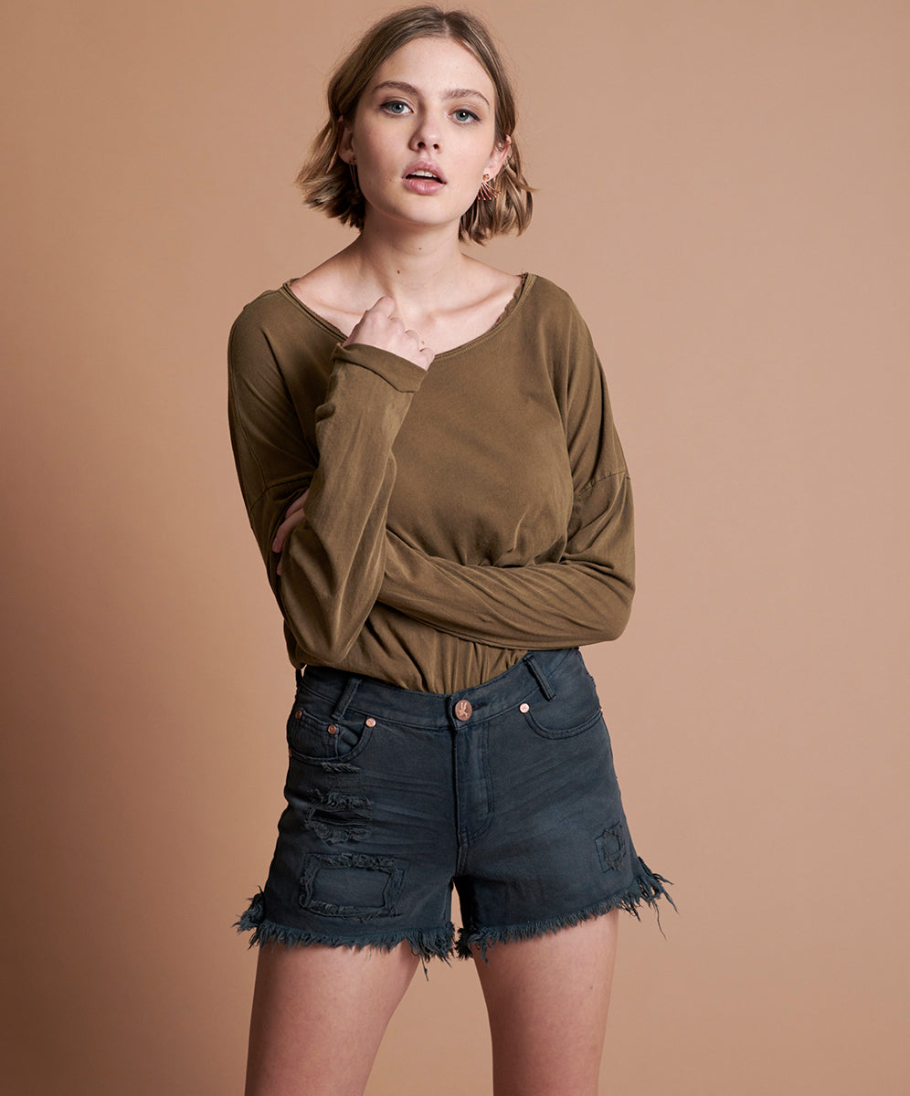 Products Hawks High Waist Denim Shorts - St Rebel