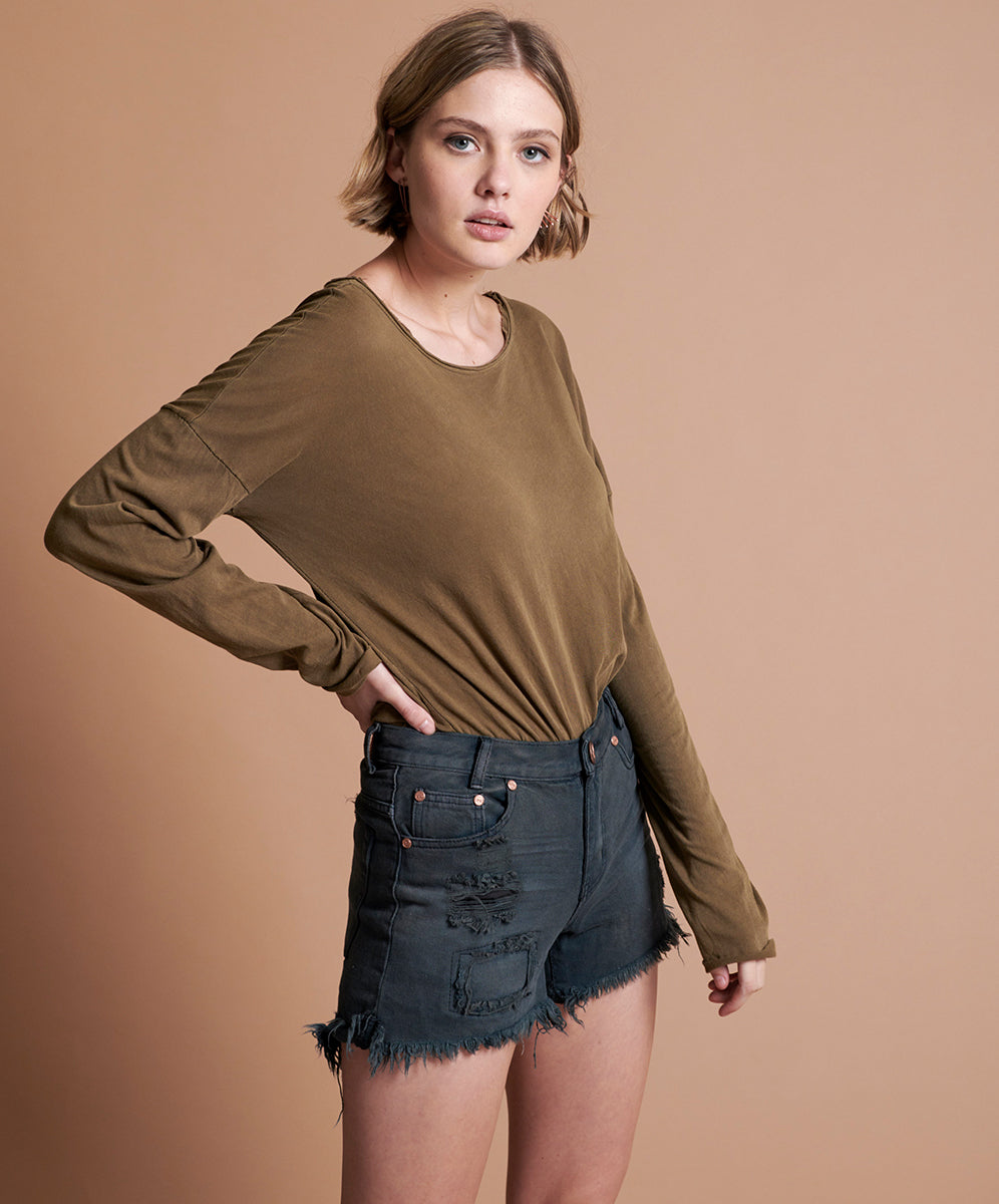 Products Hawks High Waist Denim Shorts - St Rebel
