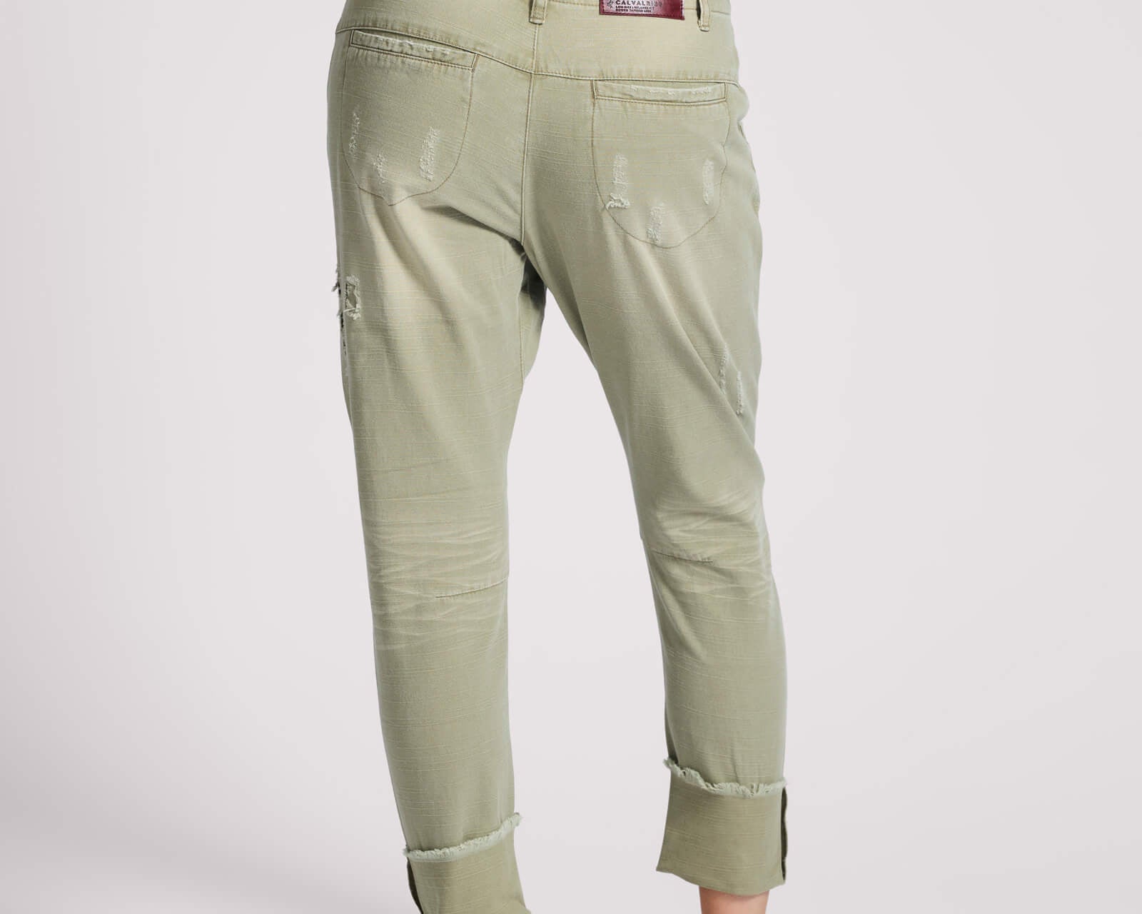 Cavalries Tapered Boyfriend Denim Jeans - Militaire Khaki