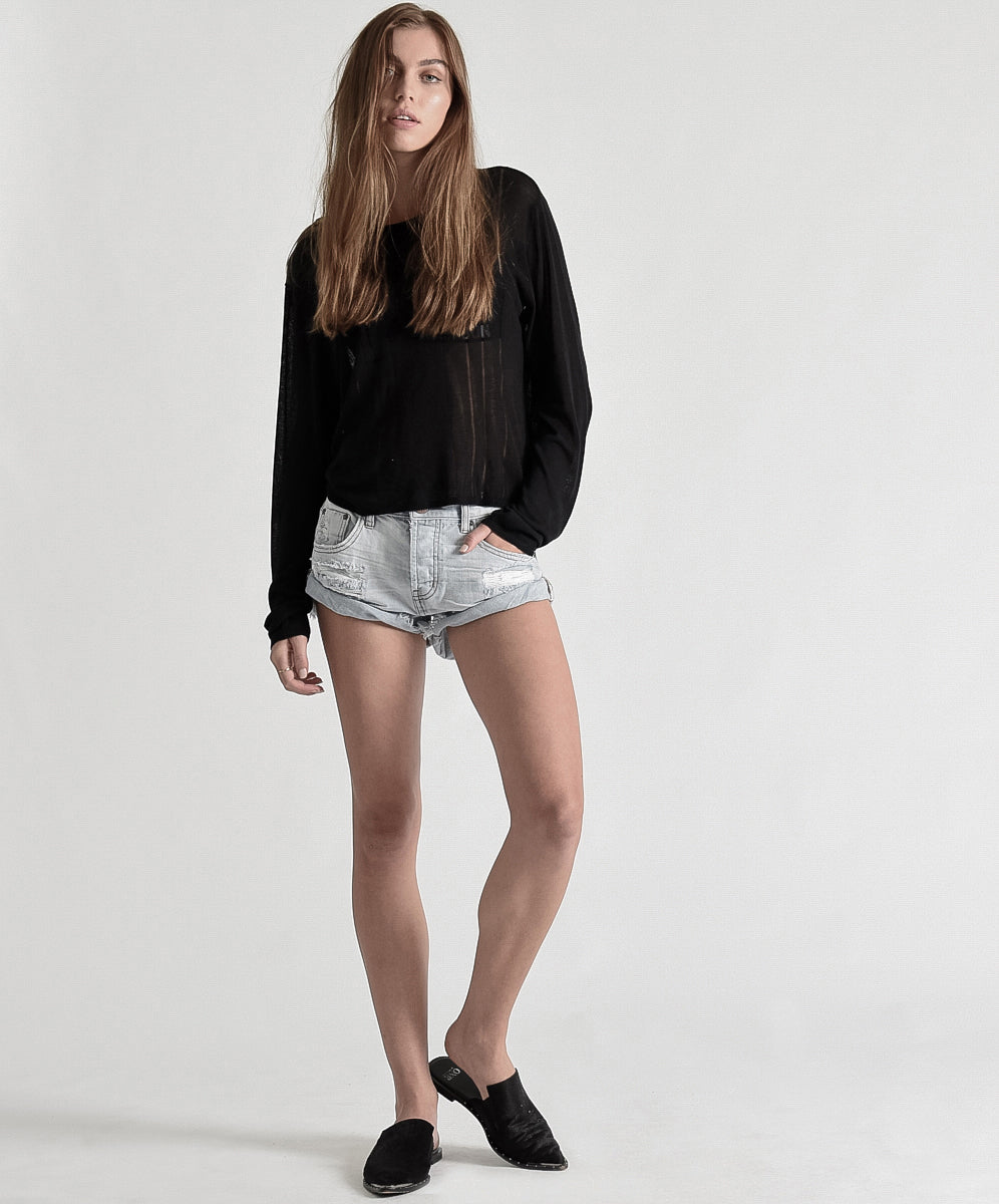 Products Bandits Low Waist Denim Shorts - Hamptons Blue