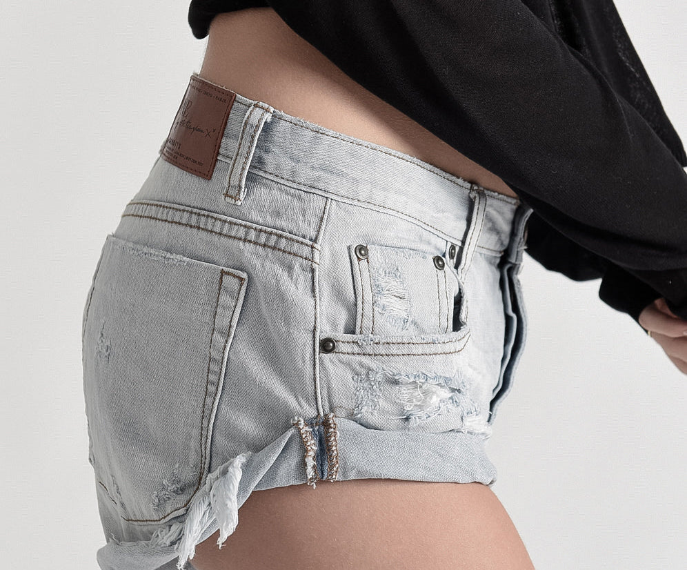 Bandits Low Waist Denim Shorts - Hamptons Blue