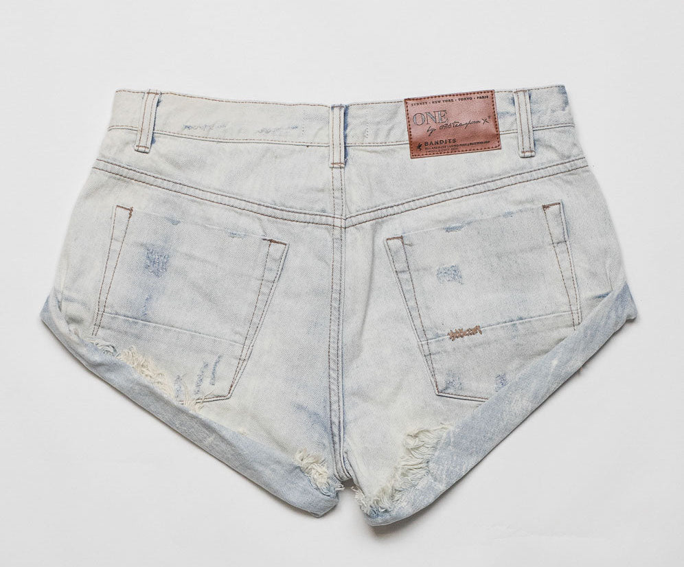 Bandits Low Waist Denim Shorts - Archived Diamonde Blue