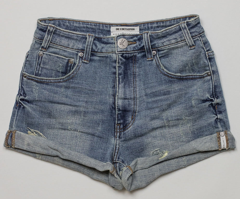 Vintage Indigo Harlets High Waist Stretch Denim Shorts | OneTeaspoon ...
