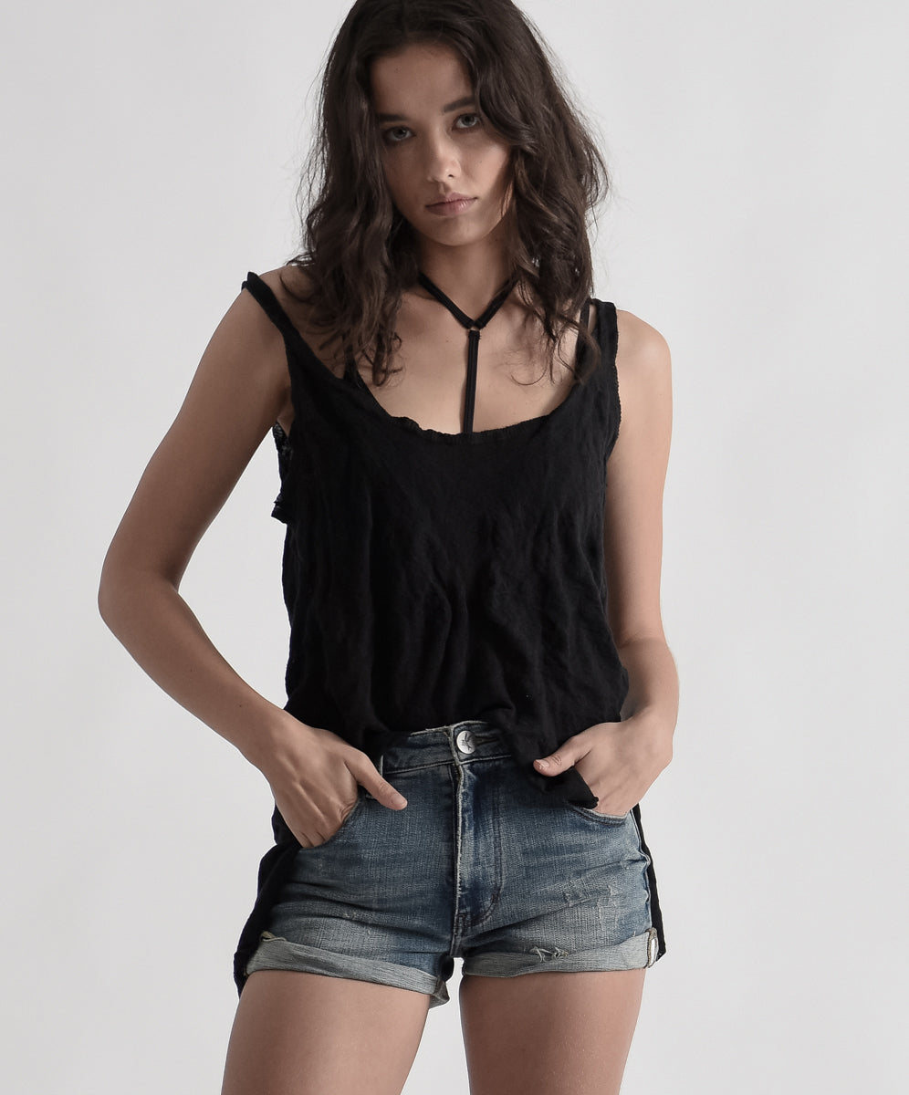 Products HARLETS HIGH WAIST STRETCH DENIM SHORTS
