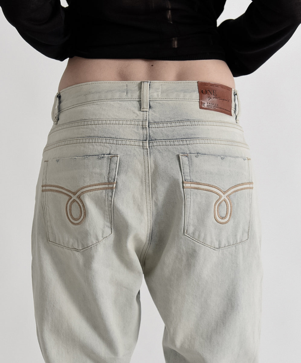 Products EAGLES CROPPED BOYFRIEND JEAN