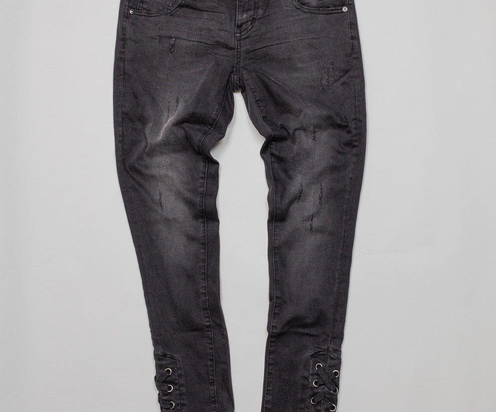 Freebirds Ii Low Waist Stretch Skinny Denim Jeans - Black Paris