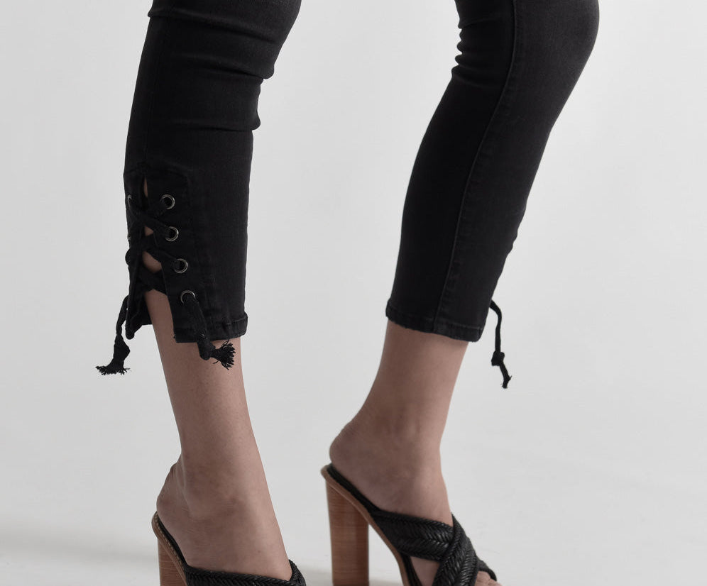 Freebirds Ii Low Waist Stretch Skinny Denim Jeans - Black Paris