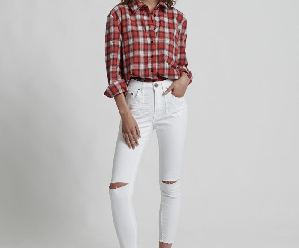 Freebirds Ii High Waist Stretch Skinny Denim Jeans - Premium White