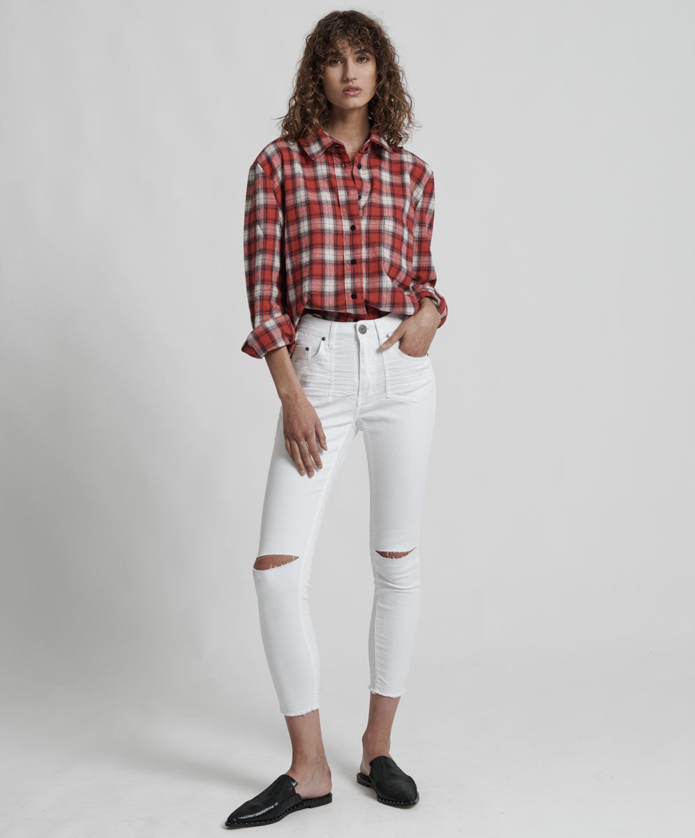 Products Freebirds Ii High Waist Stretch Skinny Denim Jeans - Premium White