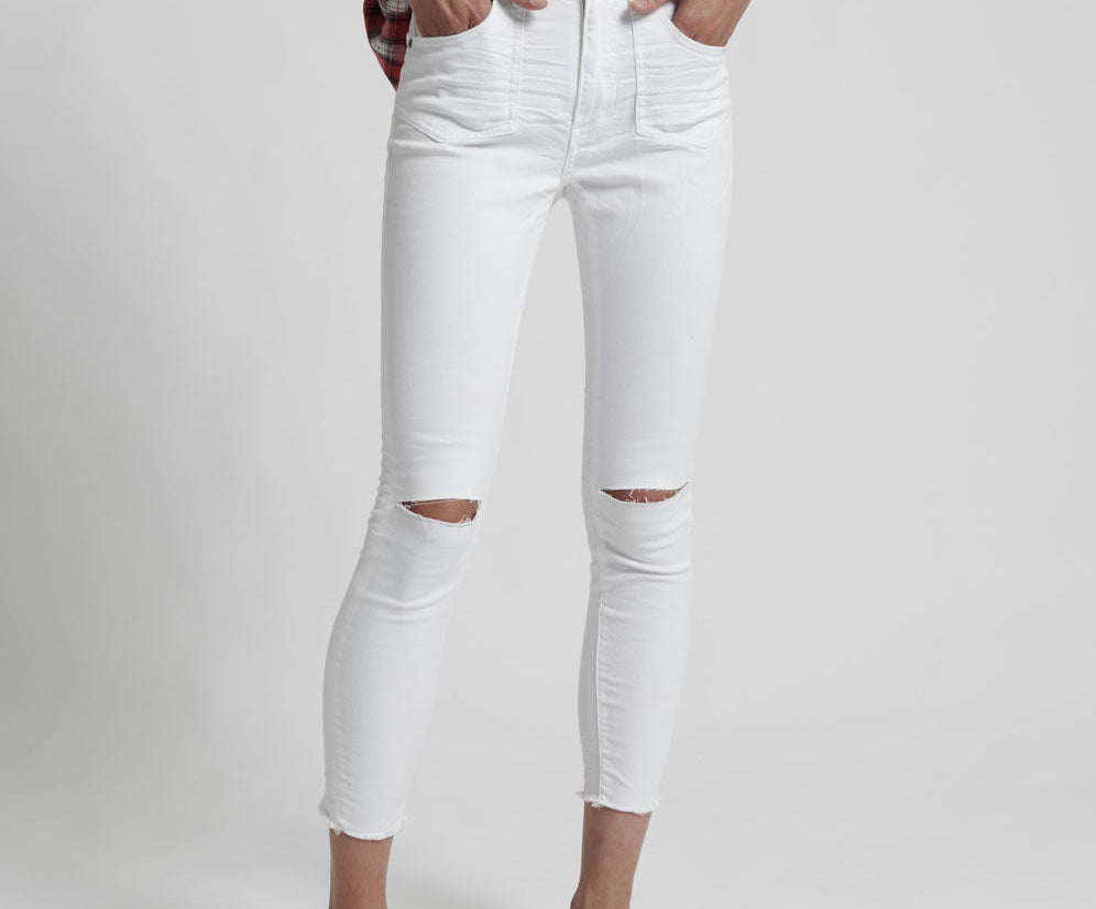 Freebirds Ii High Waist Stretch Skinny Denim Jeans - Premium White