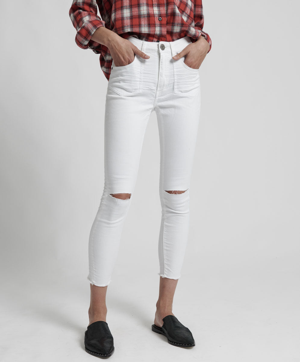 Products Freebirds Ii High Waist Stretch Skinny Denim Jeans - Premium White