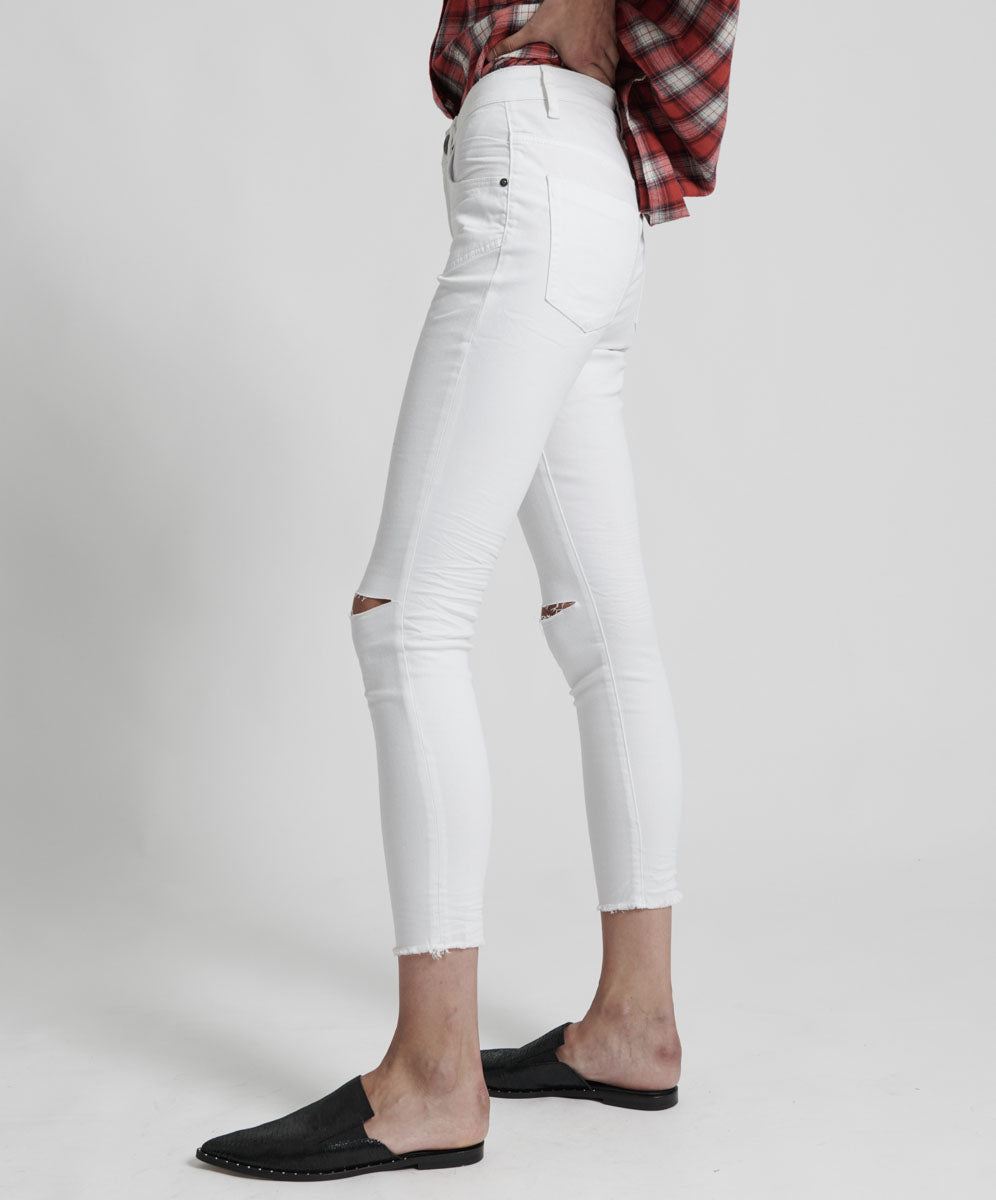 Products Freebirds Ii High Waist Stretch Skinny Denim Jeans - Premium White