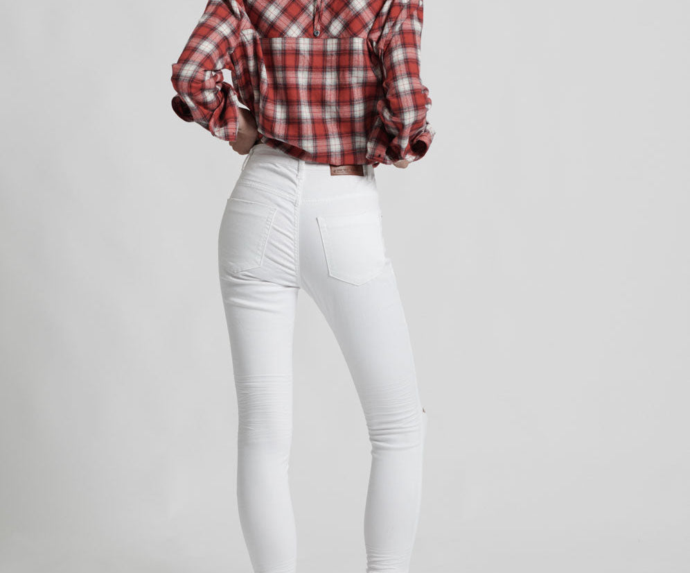 Freebirds Ii High Waist Stretch Skinny Denim Jeans - Premium White