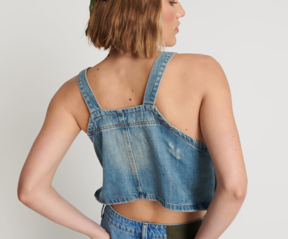 Denim Pinafore Top - Pacifica