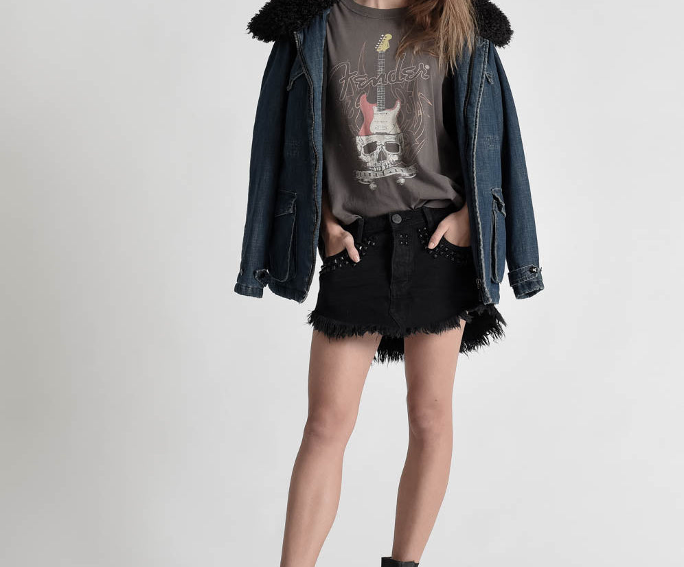 4040 DENIM MINI SKIRT