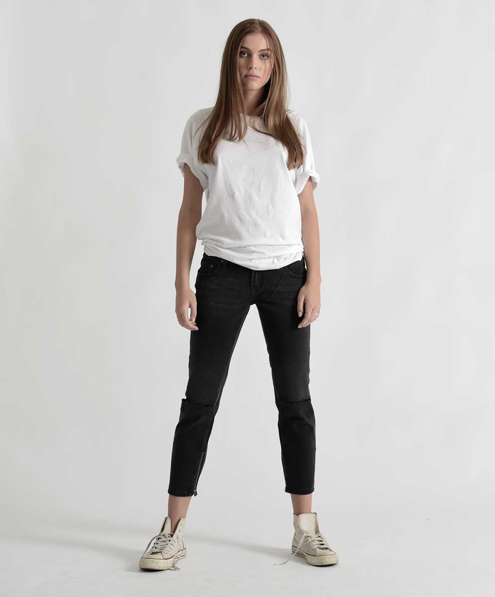 Products FREEBIRDS LOW WAIST RIGID SKINNY JEANS BLACK