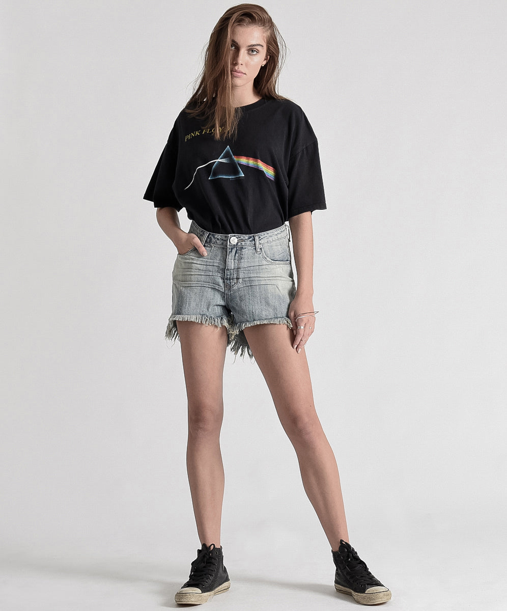 Products HAWKS HIGH WAIST DENIM SHORTS