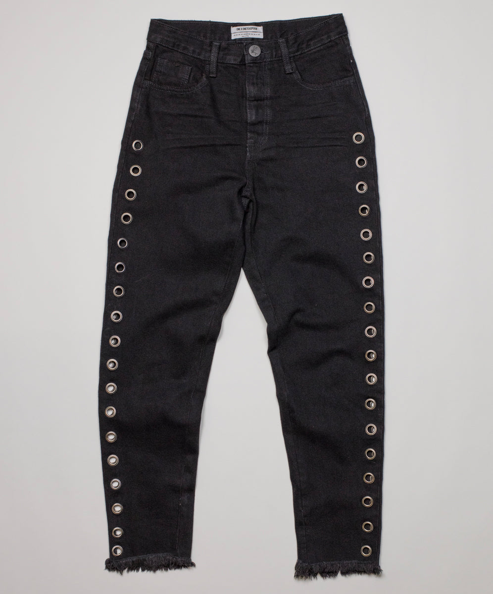Products Legends High Waist Straight Leg Denim Jeans - Black Oak