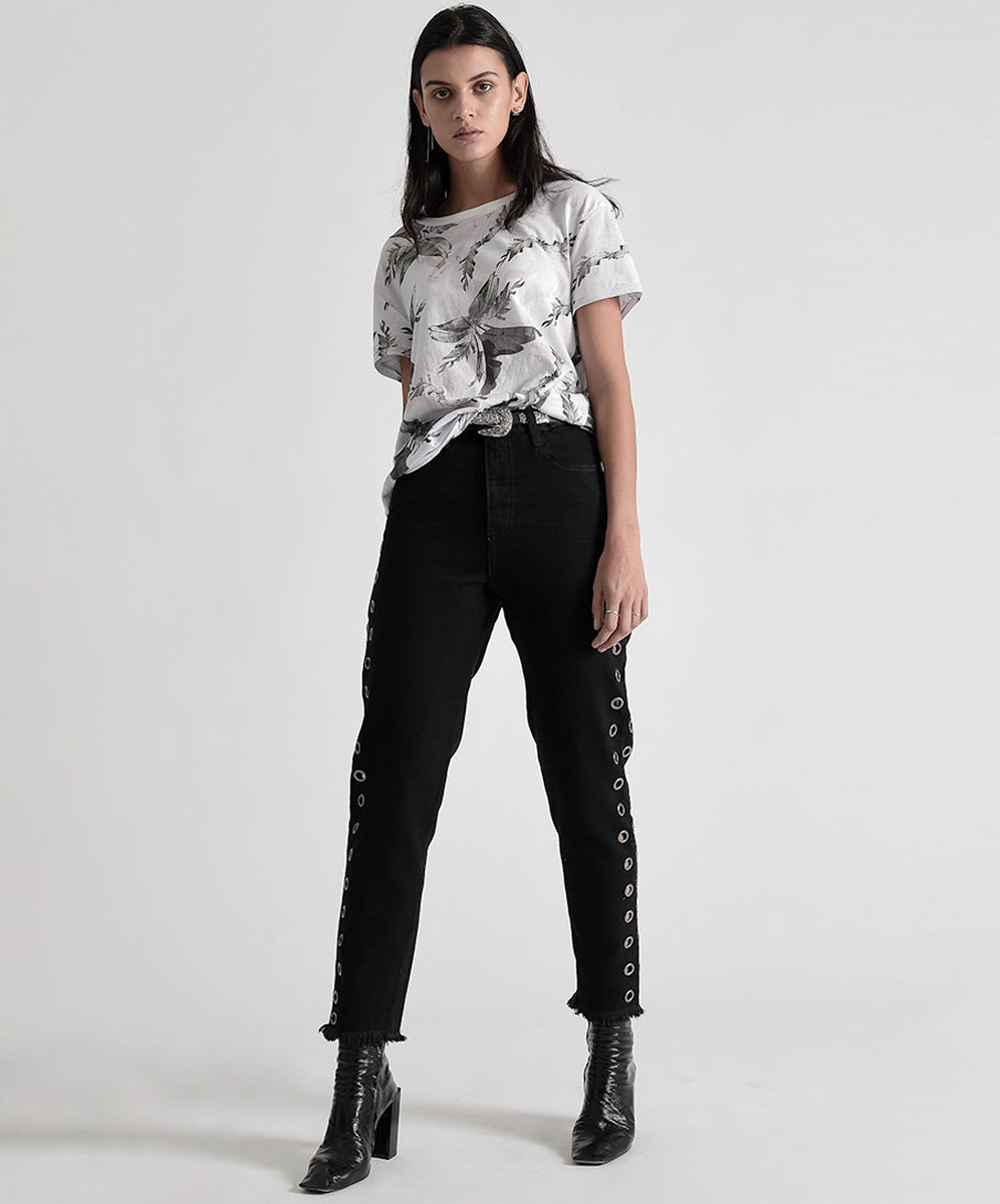 Products Legends High Waist Straight Leg Denim Jeans - Black Oak