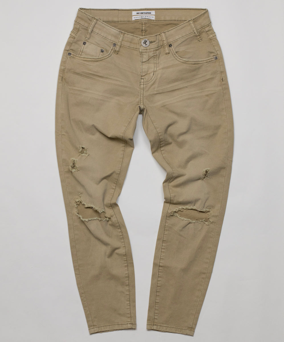 Products Freebirds Ii Low Waist Stretch Skinny Denim Jeans - Tobacco